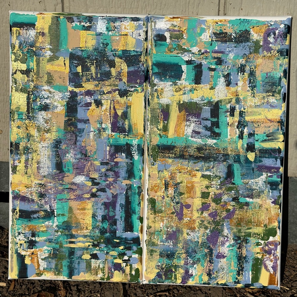 ‘Ancient Oasis’ hand painted acrylic on canvas